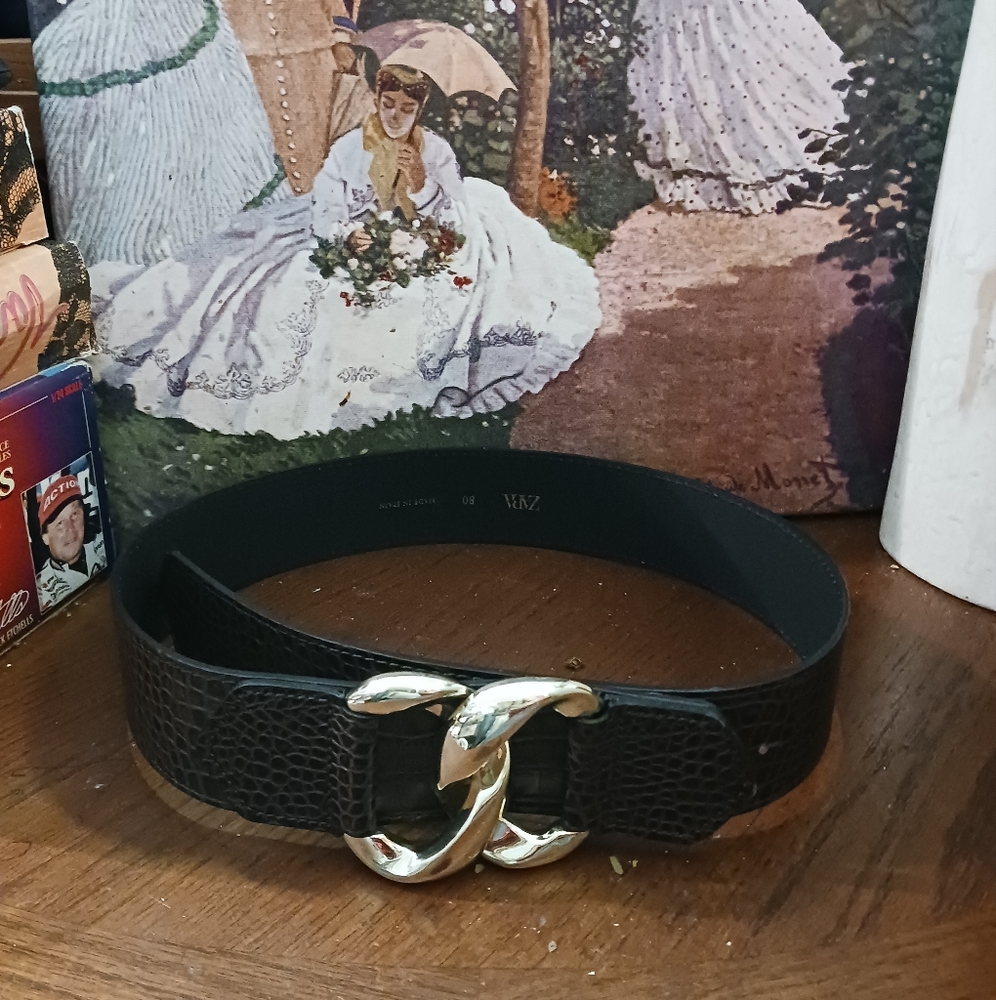 🎁Zara Leather Belt Brown Alligator🇪🇸 Pattern,Fits 27"-34",Like New!,🎁 🍎 💝 - Picture 7 of 12